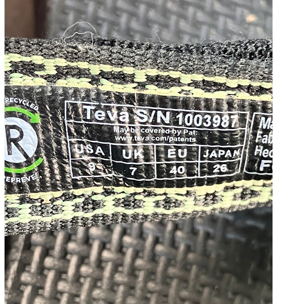 Teva Original Universal Green Black Geometric Sandals 1003987 Womens 9 Mens 7 - Picture 7 of 7